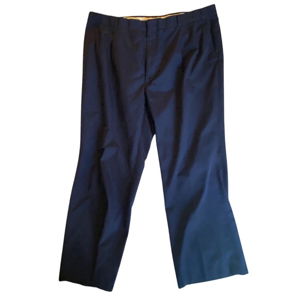 Lands' End Men's Dress Pants Size 40 Blue Flat Front Straight Leg‎ GUC